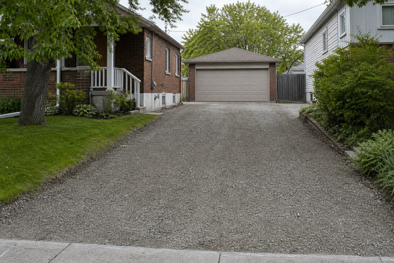 Separate illustrative Milton gravel driveway with an even compacted surface and subtle crown