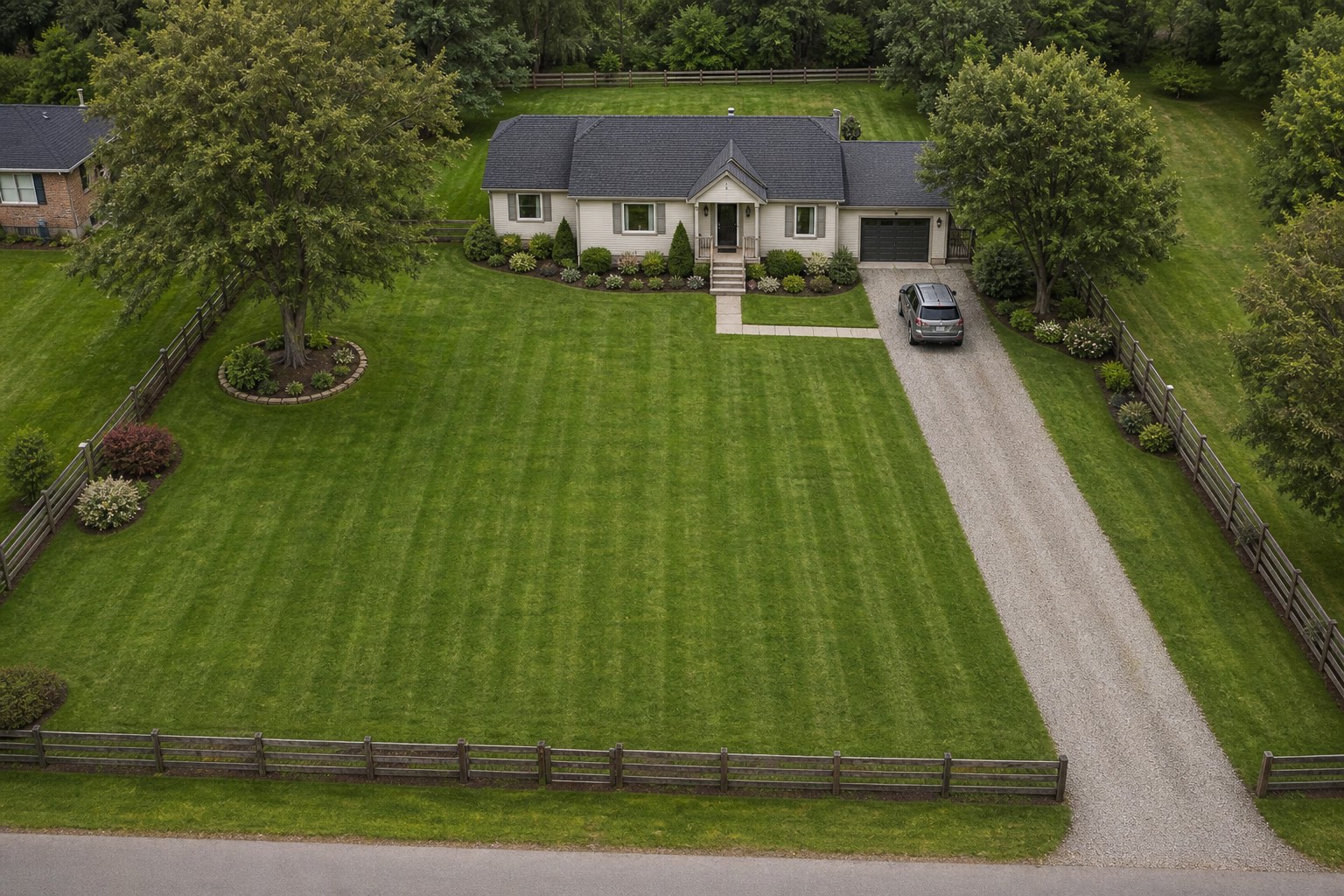 Sal mowing a property